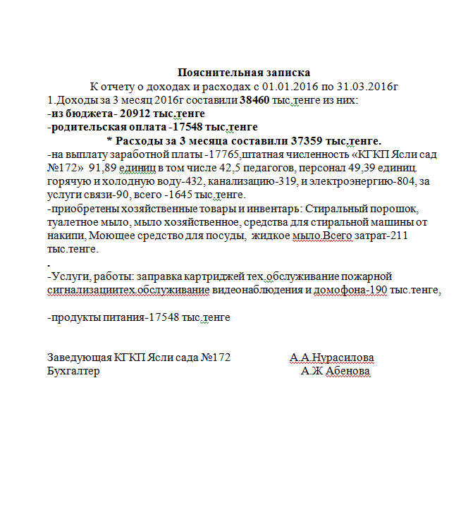 ОТЧЕТ О ДОХОДАХ И РАСХОДАХ НА 2016 ГОД